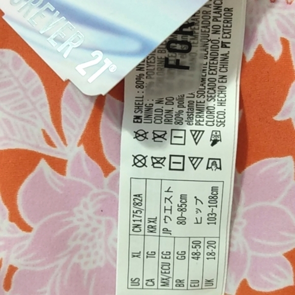 FOREVER 21 CINNAMON LAVENDER FLORAL HIGH-CUT BIKINI SWIMSUIT BOTTOM SIZE XL NWT - Picture 3 of 5